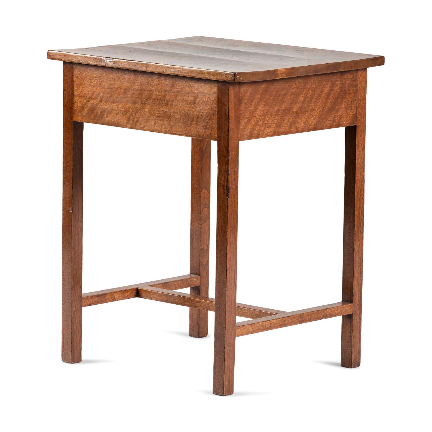 A Federal Line Inlaid Walnut One-Drawer Work Table