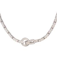 CARTIER, WHITE GOLD AND DIAMOND 'AGRAFE' NECKLACE
