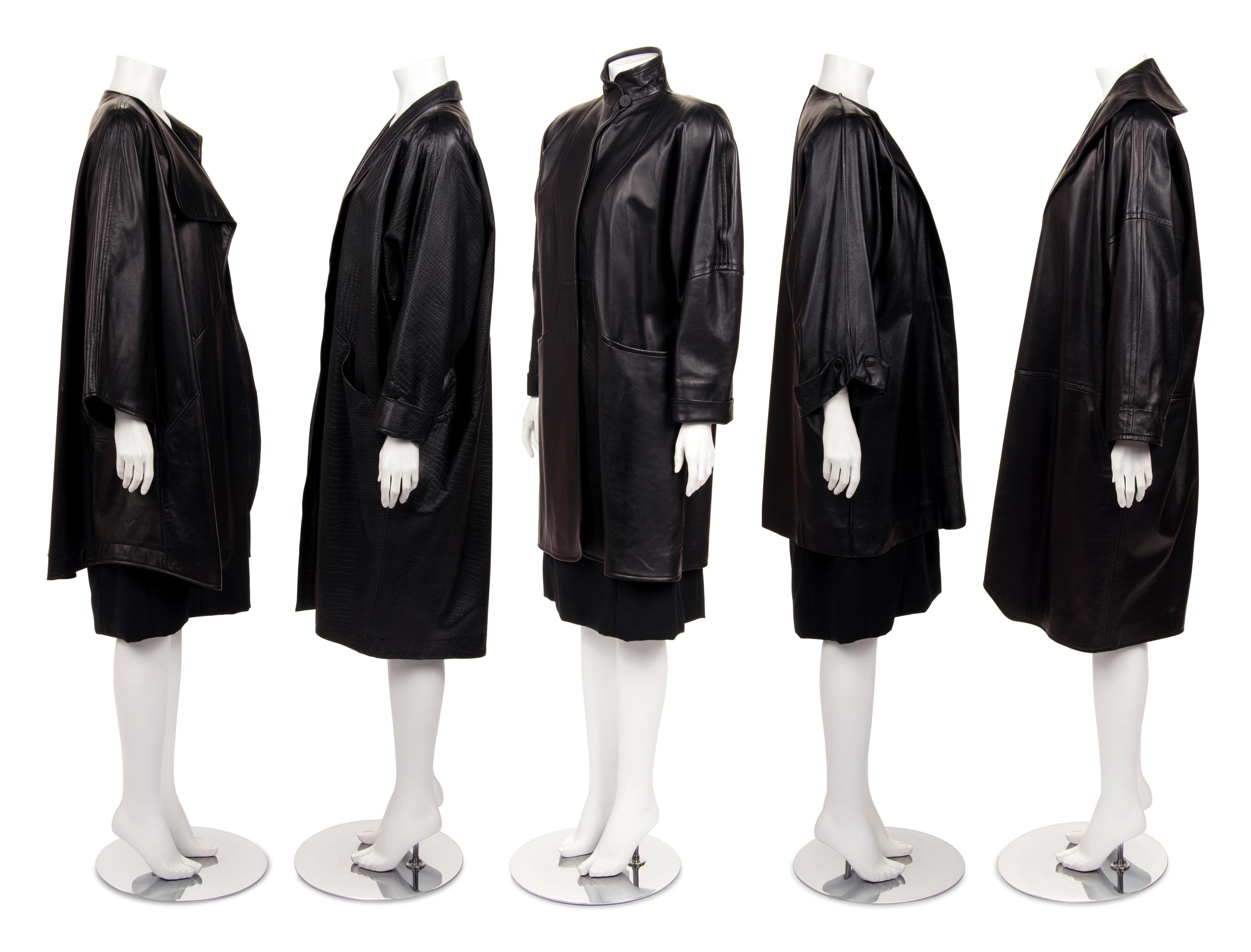 Nine Jean Muir Leather Outerwear Pieces, 1980s