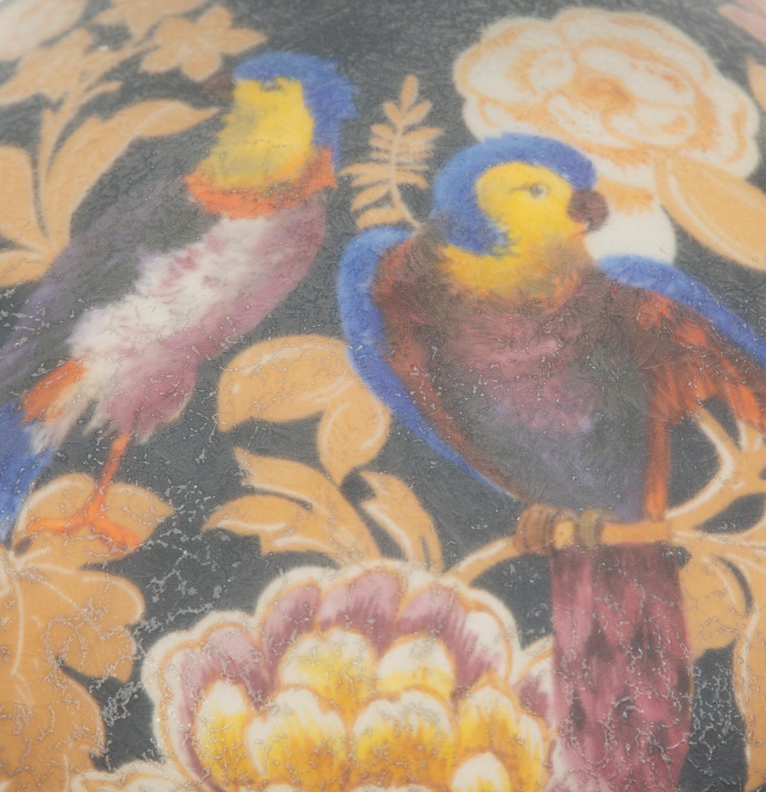 A Handel Reverse Painted Parrot Table Lamp