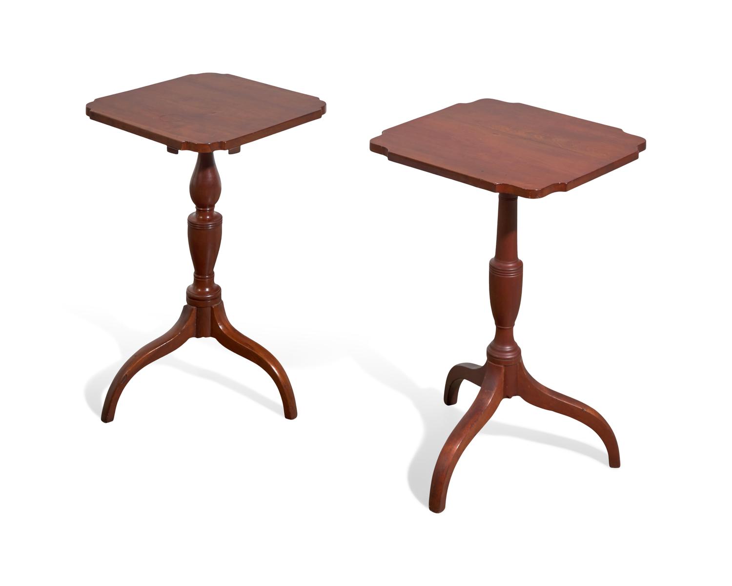 Two Federal Cherry Candlestands