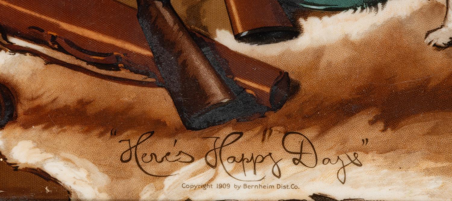 A 'Here's Happy Days' Painted Vitrolite Advertising Panel for I.W. Harper Whiskey