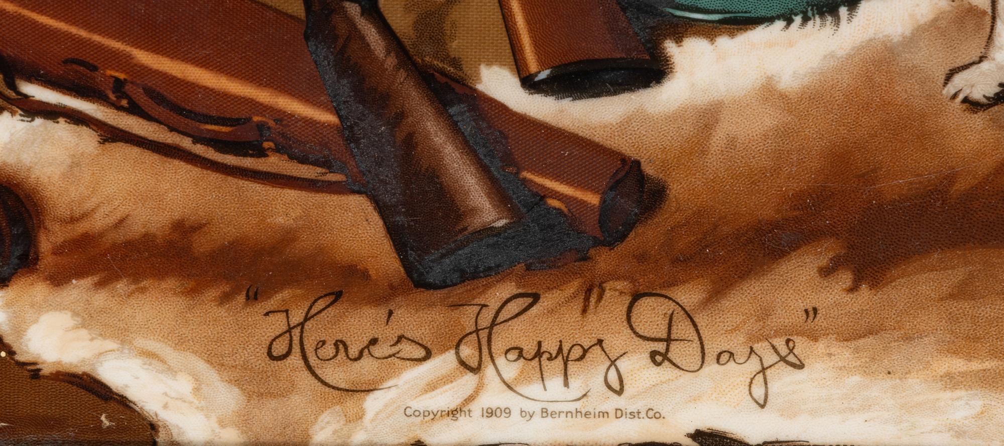 A 'Here's Happy Days' Painted Vitrolite Advertising Panel for I.W. Harper Whiskey