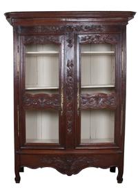 A French Provincial Lacquered Armoire Height 94 1/2 x width 55 x depth 22 inches.