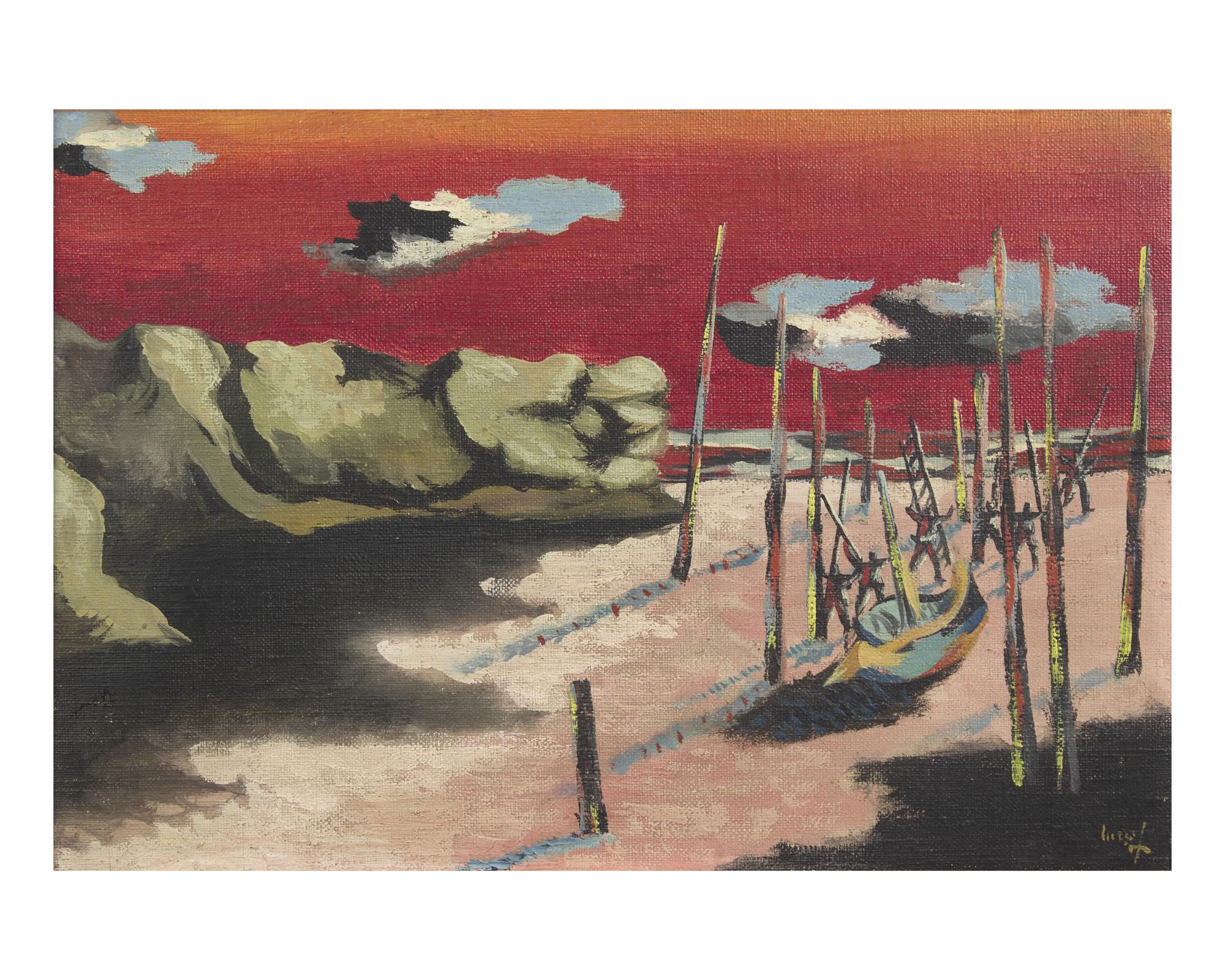 Gondoliers (Surrealist Landscape)