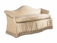 A Custom Silk-Upholstered Camelback Settee