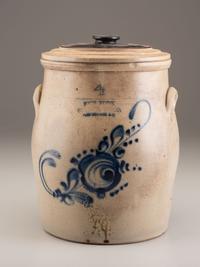 A Four-Gallon Cobalt-Decorated Stoneware Crock