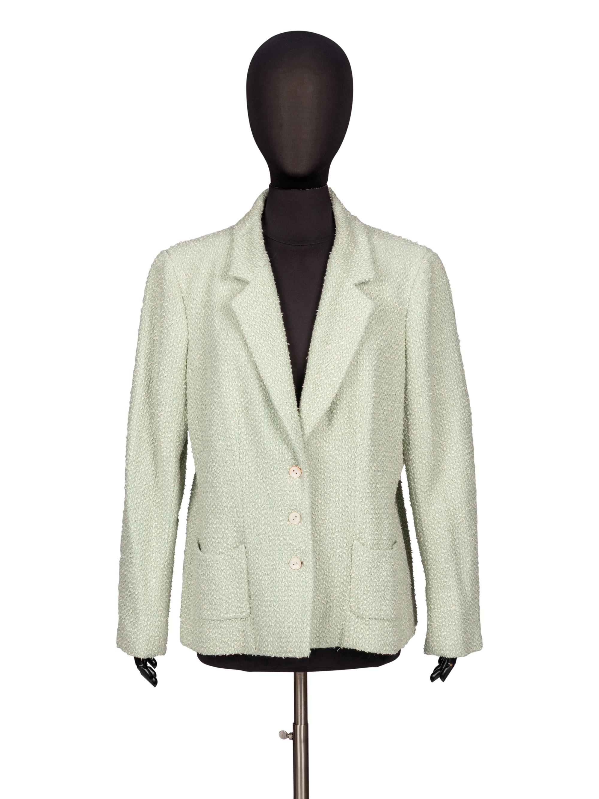Chanel, Mint Green Tweed Blazer