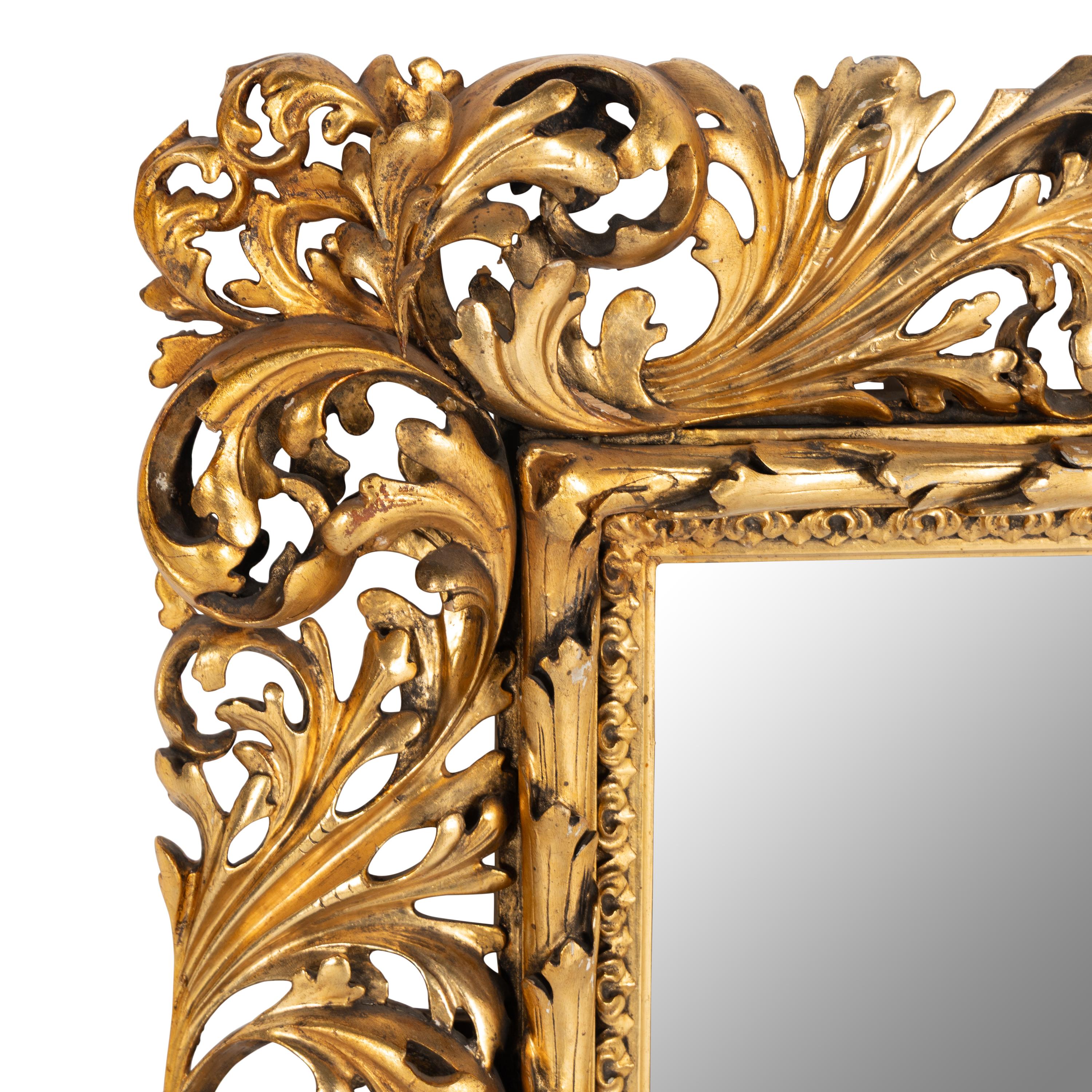 An Italian Carved Giltwood Mirror