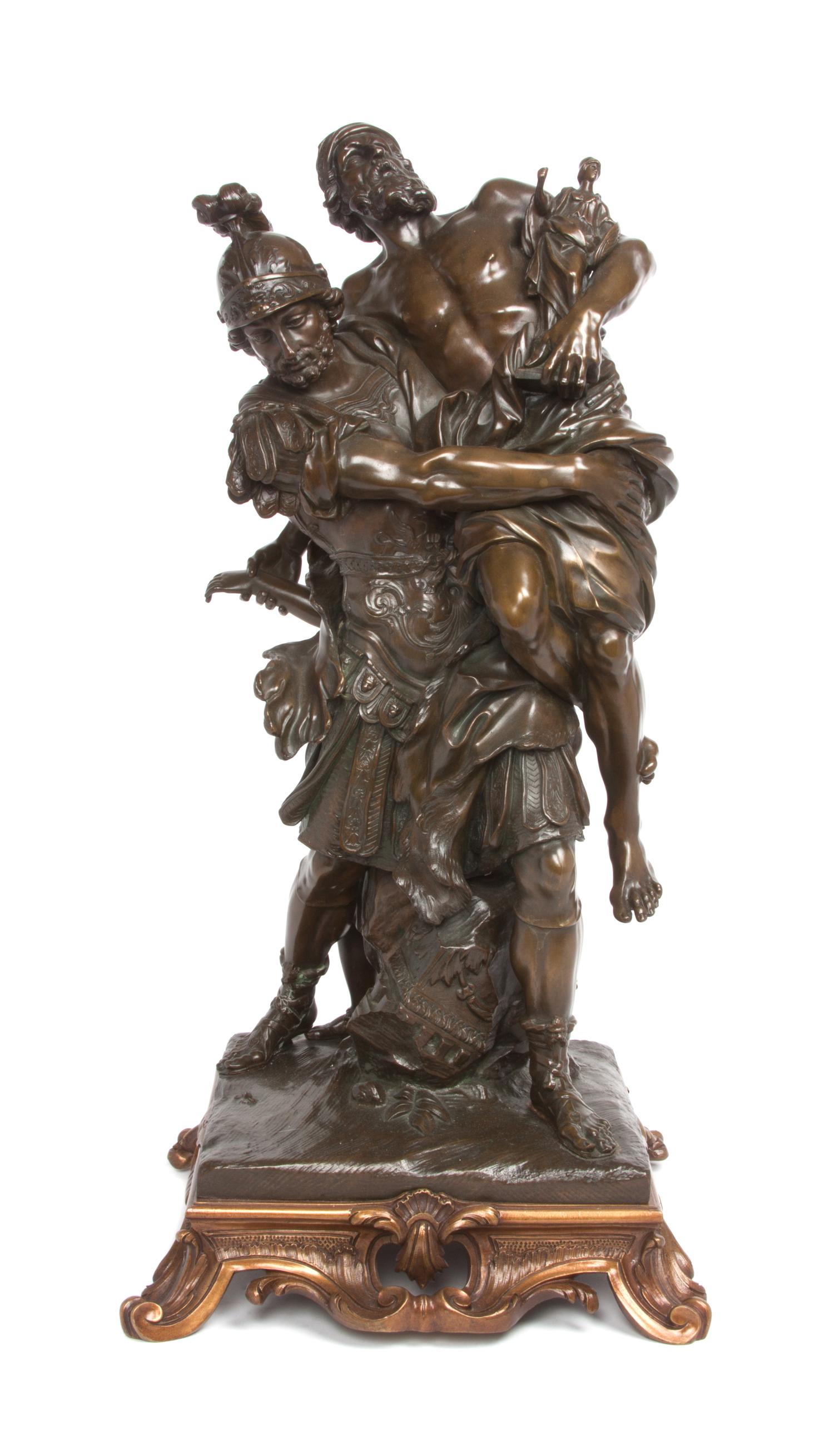 A French Bronze Figural Group Height 23 1/2 inches. — AFTER PIERRE LEPAUTRE (1659-1744)