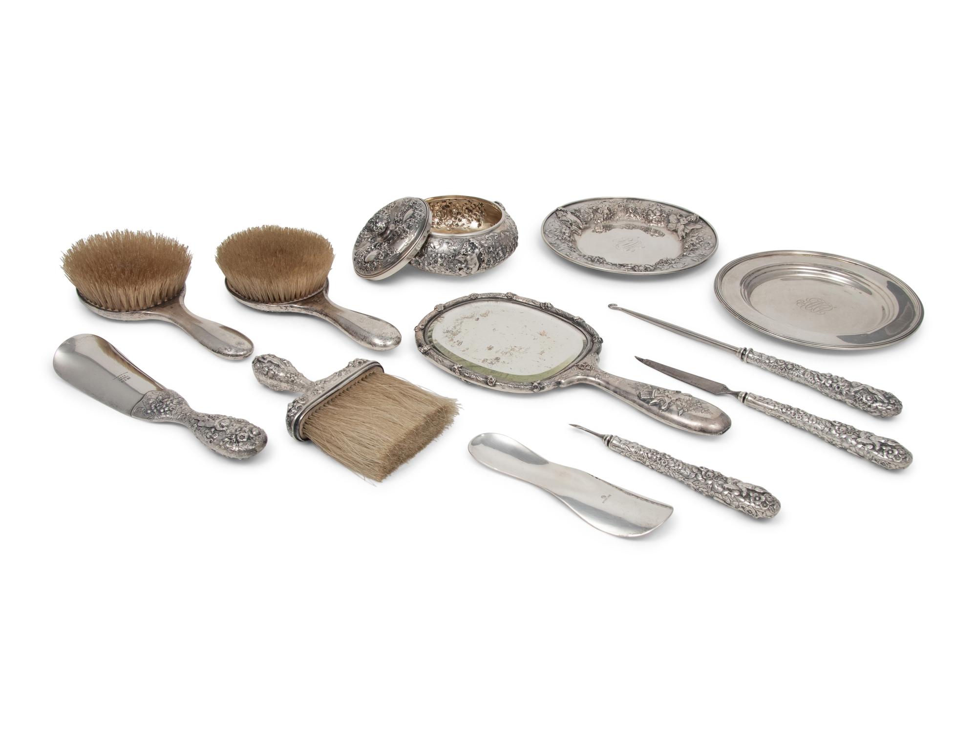 A Group of Twelve American Silver Dresser Articles