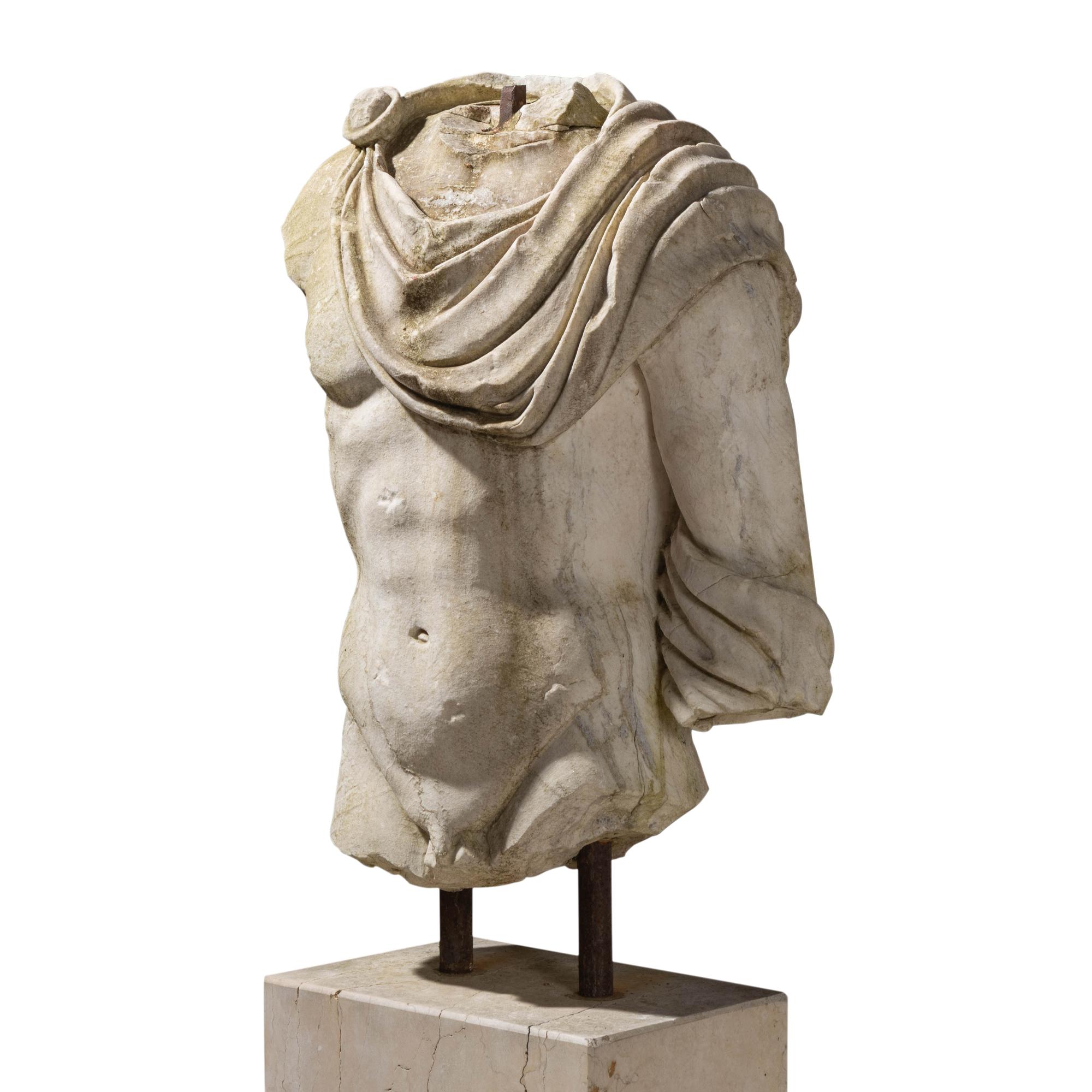 An Italian Marble Draped Torso