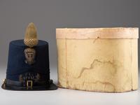 [MILITIA]. Frock coat and Model 1851 shako with original box identified to Massachusetts Militia Brigadier General Eliab Ward.