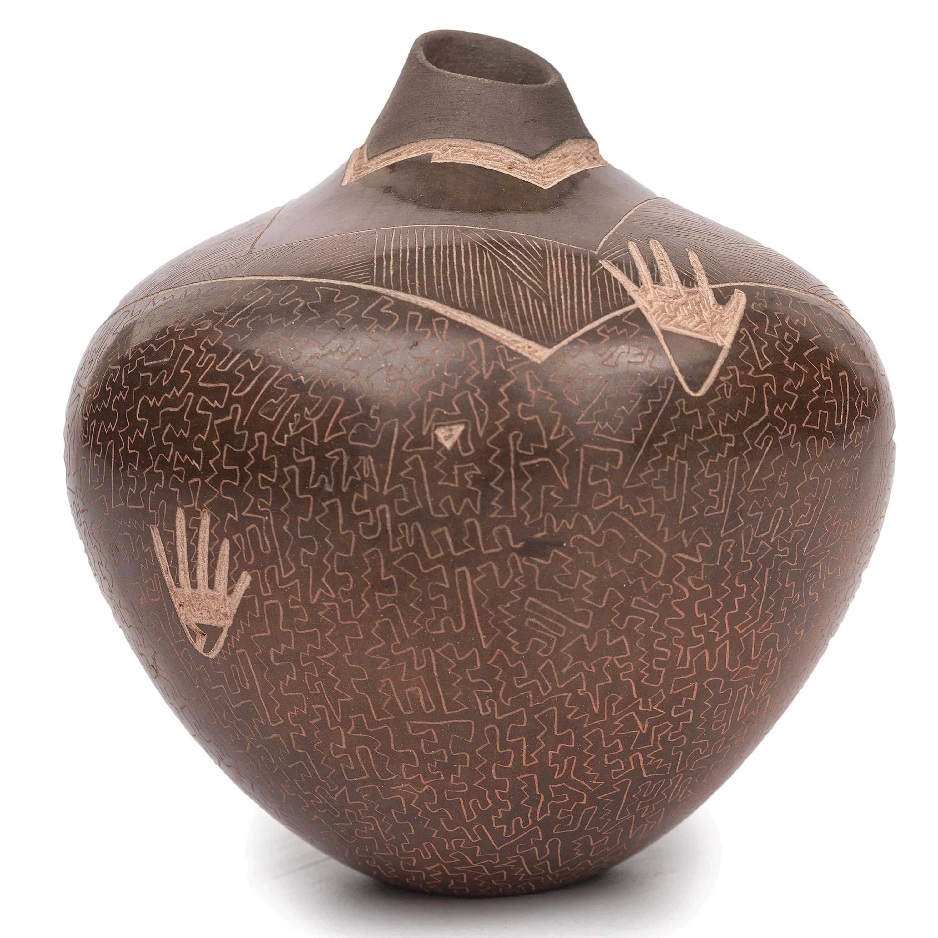 Sgraffito Pottery Jar