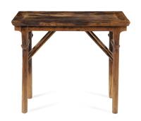 A Chinese Elmwood Folding Wine Table, Jiuzhuo Height 33 x width 38 x depth 18 inches. — LATE QING DYNASTY