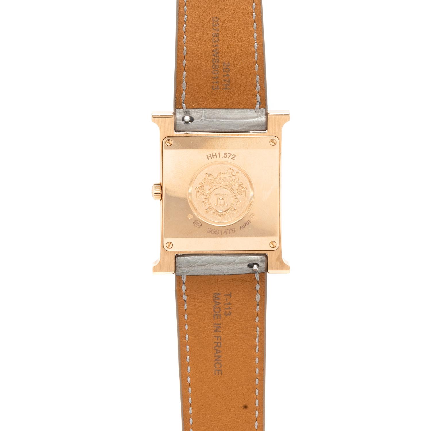 HERMÈS, REF. HH1.572 18K ROSE GOLD 'HEURE H' WATCH