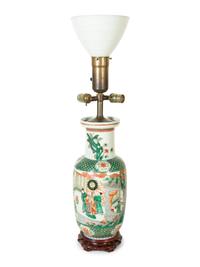 A Chinese Export Porcelain Vase Mounted as a Lamp