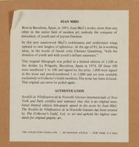 Miro Sculpteur (from the Collector's Guild)