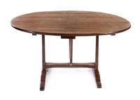 An American Oak Tilt-Top Breakfast Table Height 26 1/2 x width 50 1/4 x depth 40 1/4 inches. — 20TH CENTURY