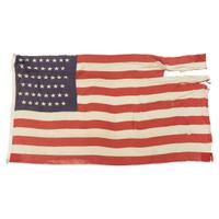 Four 45-Star American Flags and a French Tri-Color Flag O. H. Batchelder & Co., W. M. Horstmann, Philadelphia, and C. W. White Decorator, circa 1898-1900