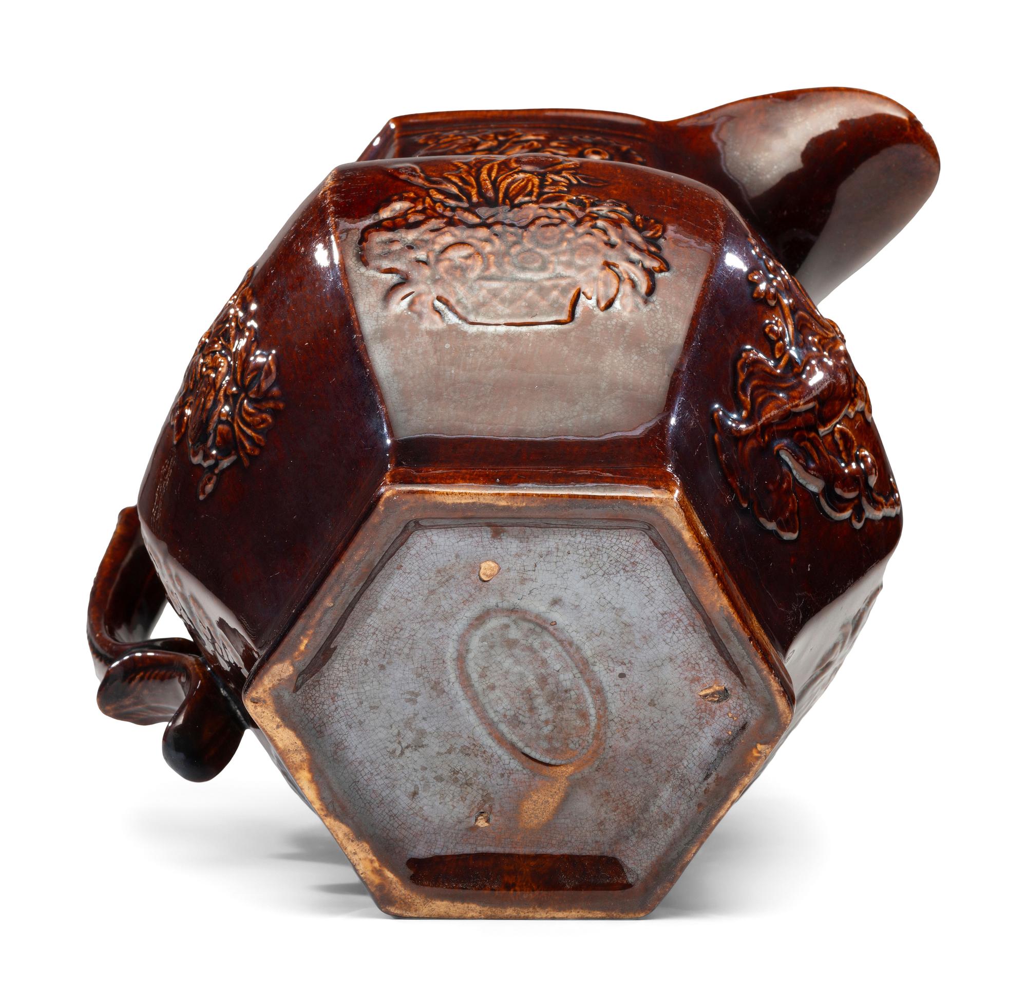 A Rare William Bromley Yellowware Panel Pitcher