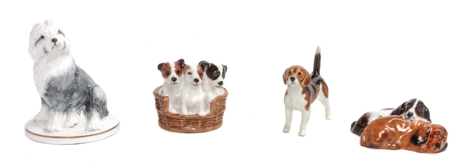 Two Royal Doulton Porcelain Figural Groups Height of tallest 5 inches. — 20TH CENTURY