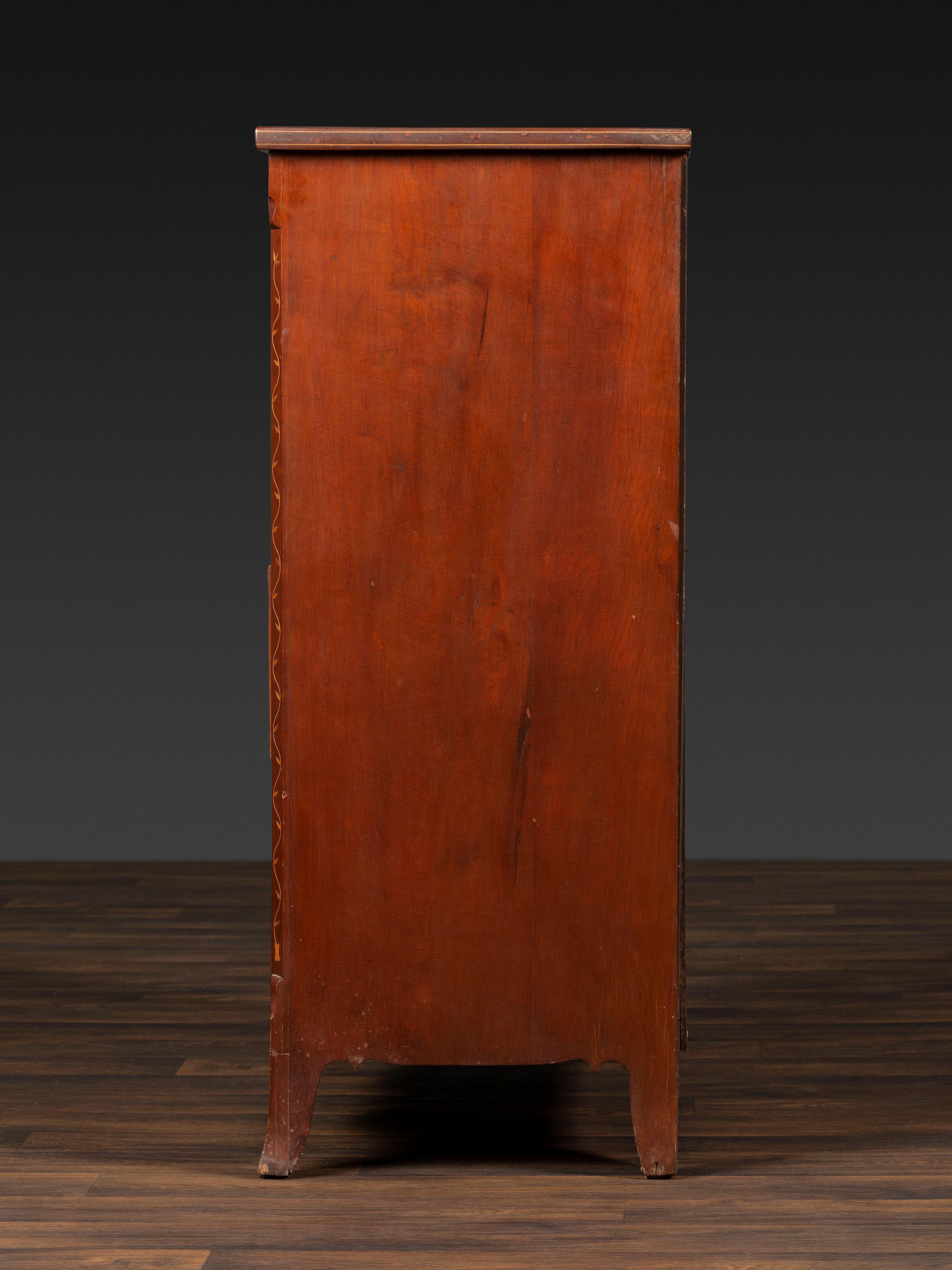 A Federal Vine and Leaf Inlaid Cherrywood Chest of Drawers