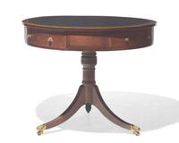 A Regency inlaid mahogany library center table, stamped "Willson London," circa 1820