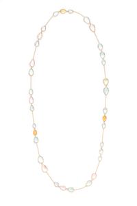 YELLOW GOLD AND MULTIGEM NECKLACE