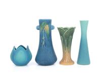 Four American Arts and Crafts Pottery Vases