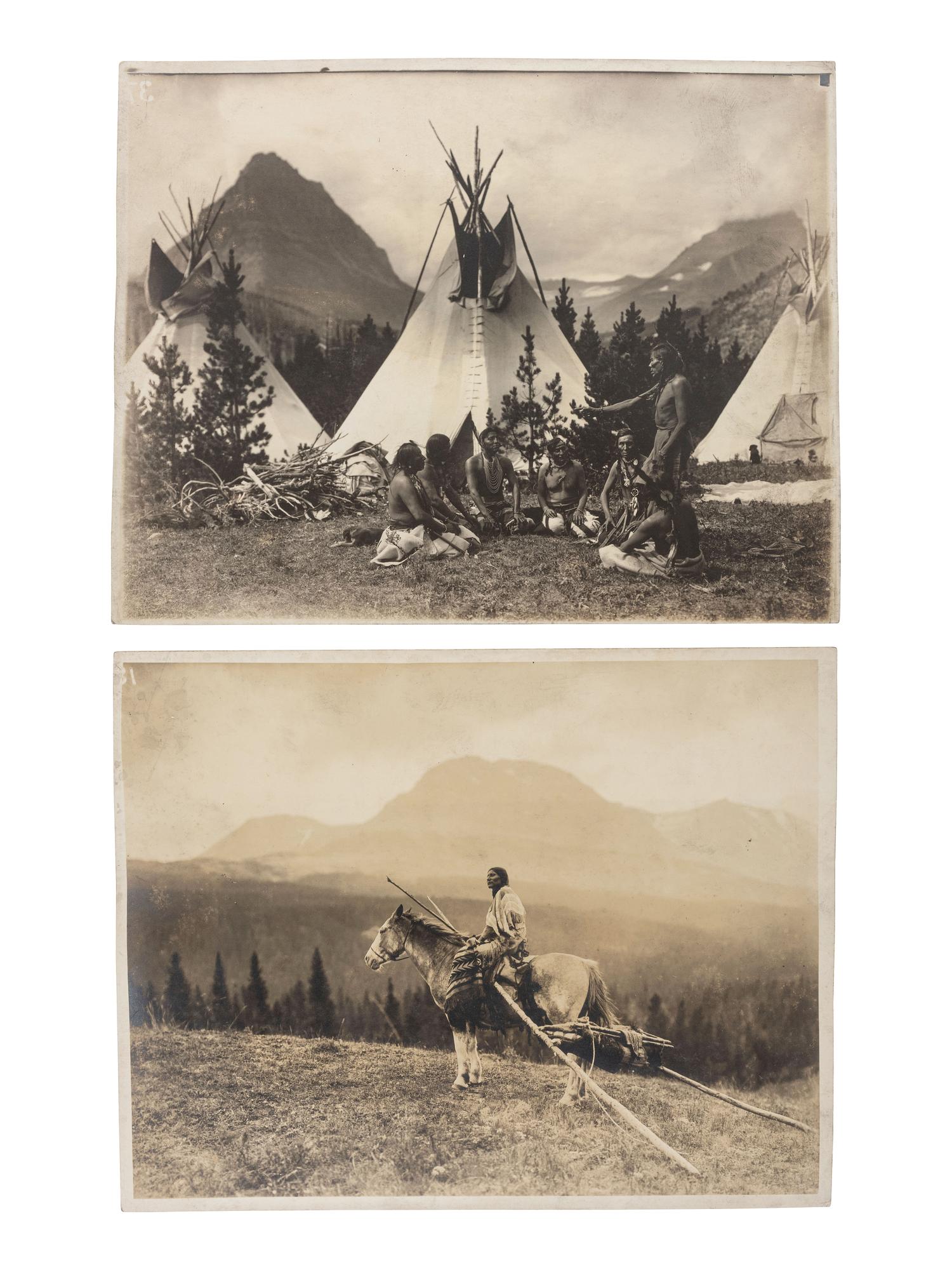 [NATIVE AMERICAN]. CURTIS, Edward (1868-1952), photographer. Spidis - Wishham. On Japanese tissue. [ With :] 2 silver gelatin photographs attributed to Roland Reed.