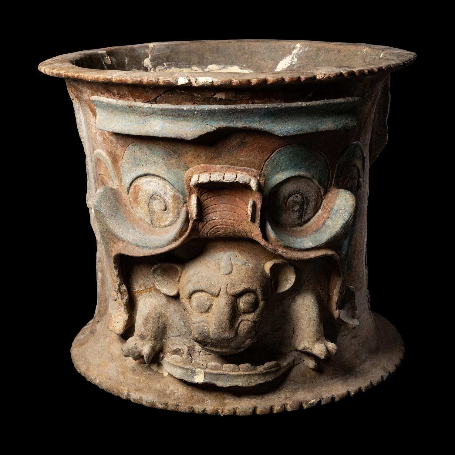 A Maya Painted Terracotta Urn