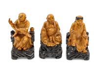 Eighteen Chinese Gilt Wood Figures of Luohans