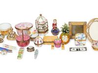 A Collection of Limoges Painted Porcelain Miniature Boxes