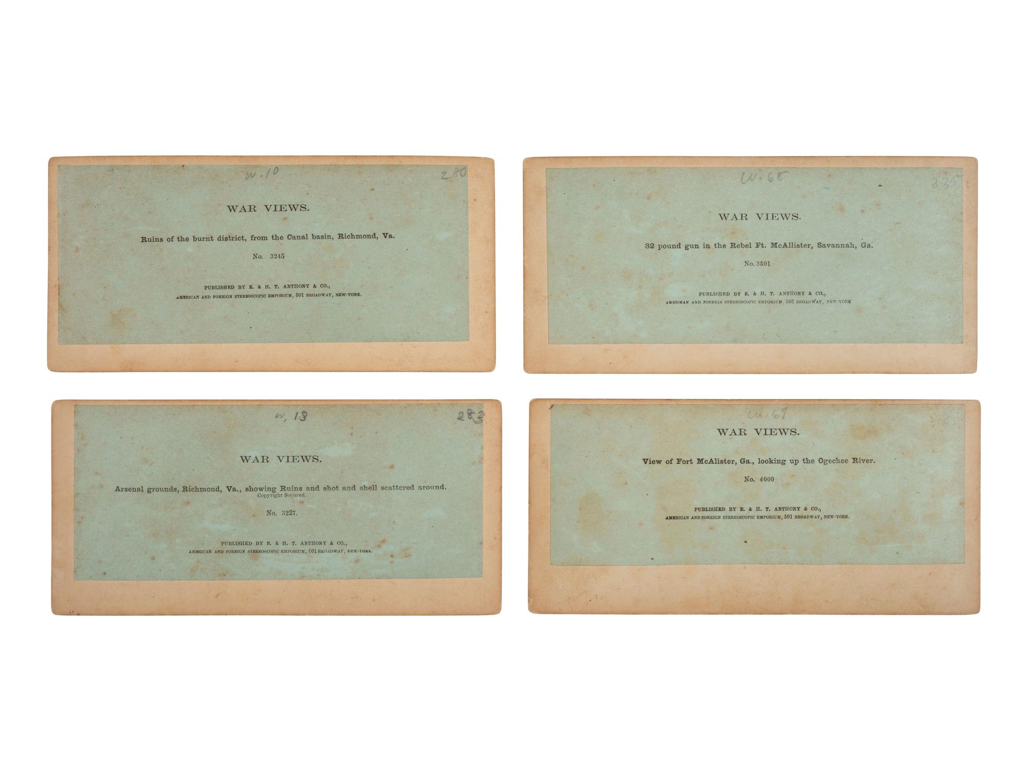[CIVIL WAR]. 16 stereoviews featuring artillery and munitions. New York: E. & H. T. Anthony & Co.