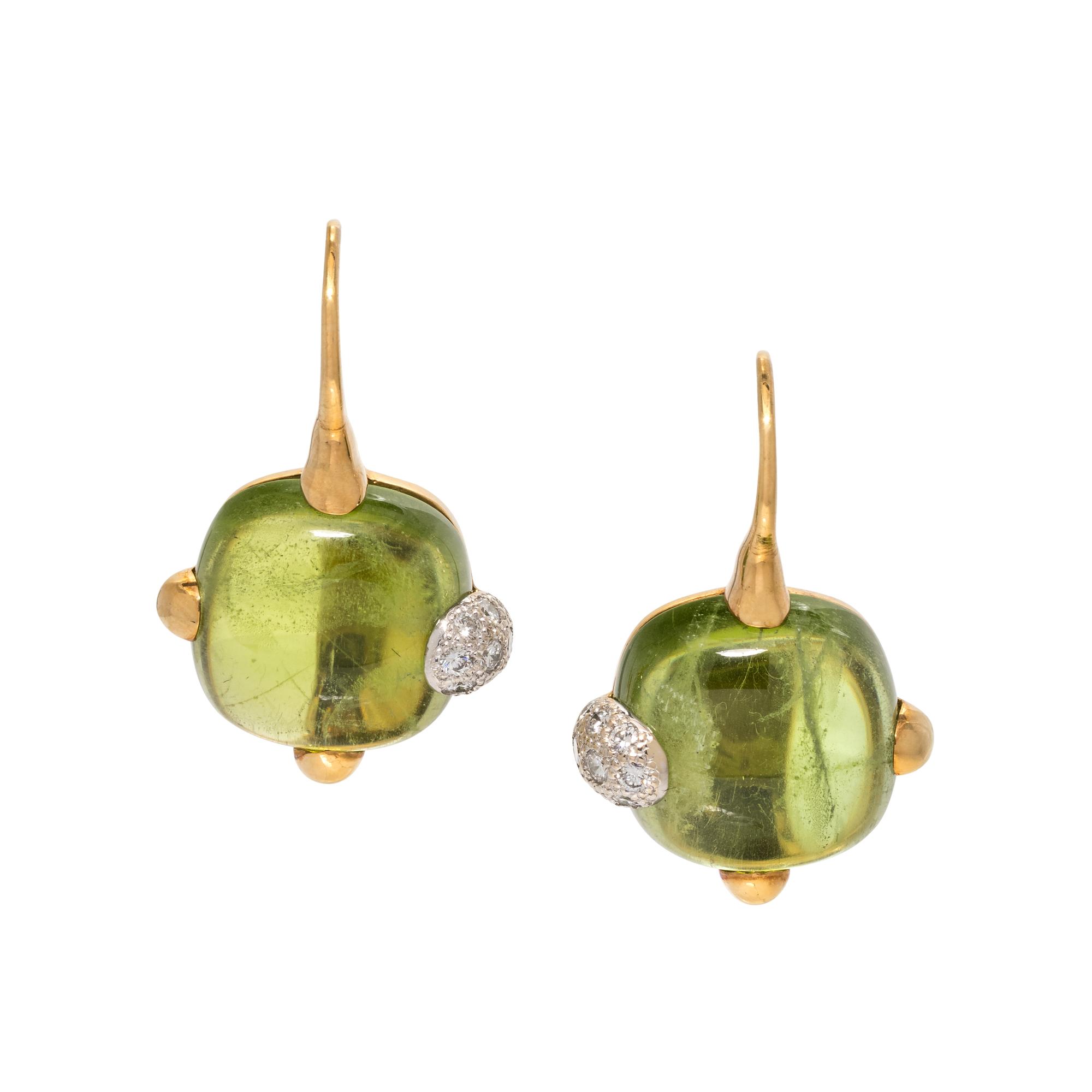 POMELLATO, PERIDOT AND DIAMOND EARRINGS