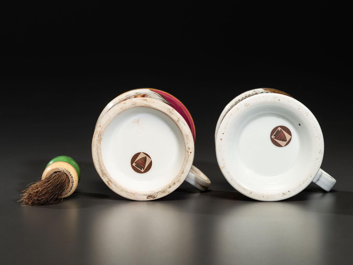 Two Butcher's Porcelain Occupational Shaving Mugs