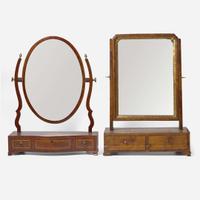 Two George II / III mahogany or walnut dressing mirrors second half 18th century