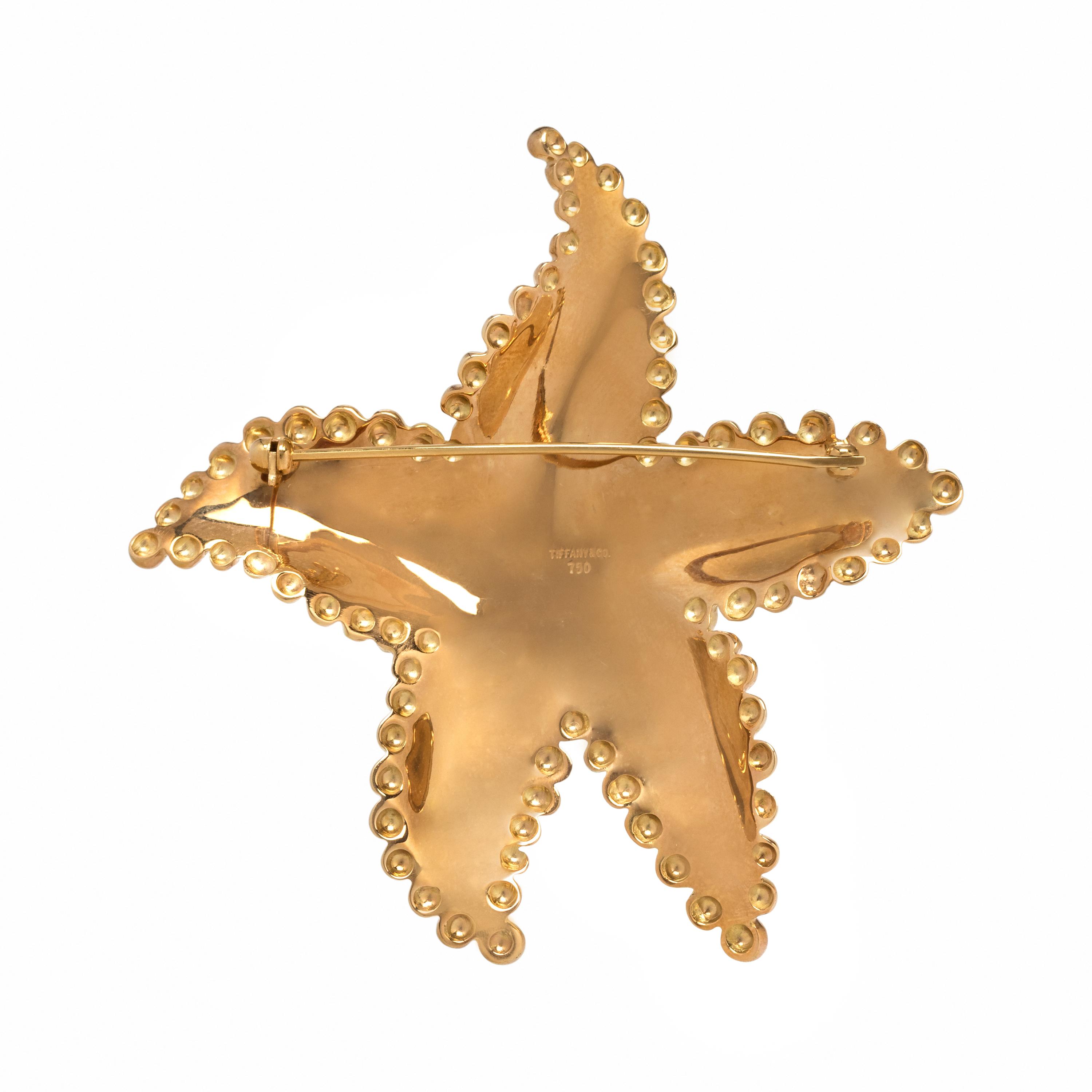 TIFFANY & CO., YELLOW GOLD STARFISH BROOCH