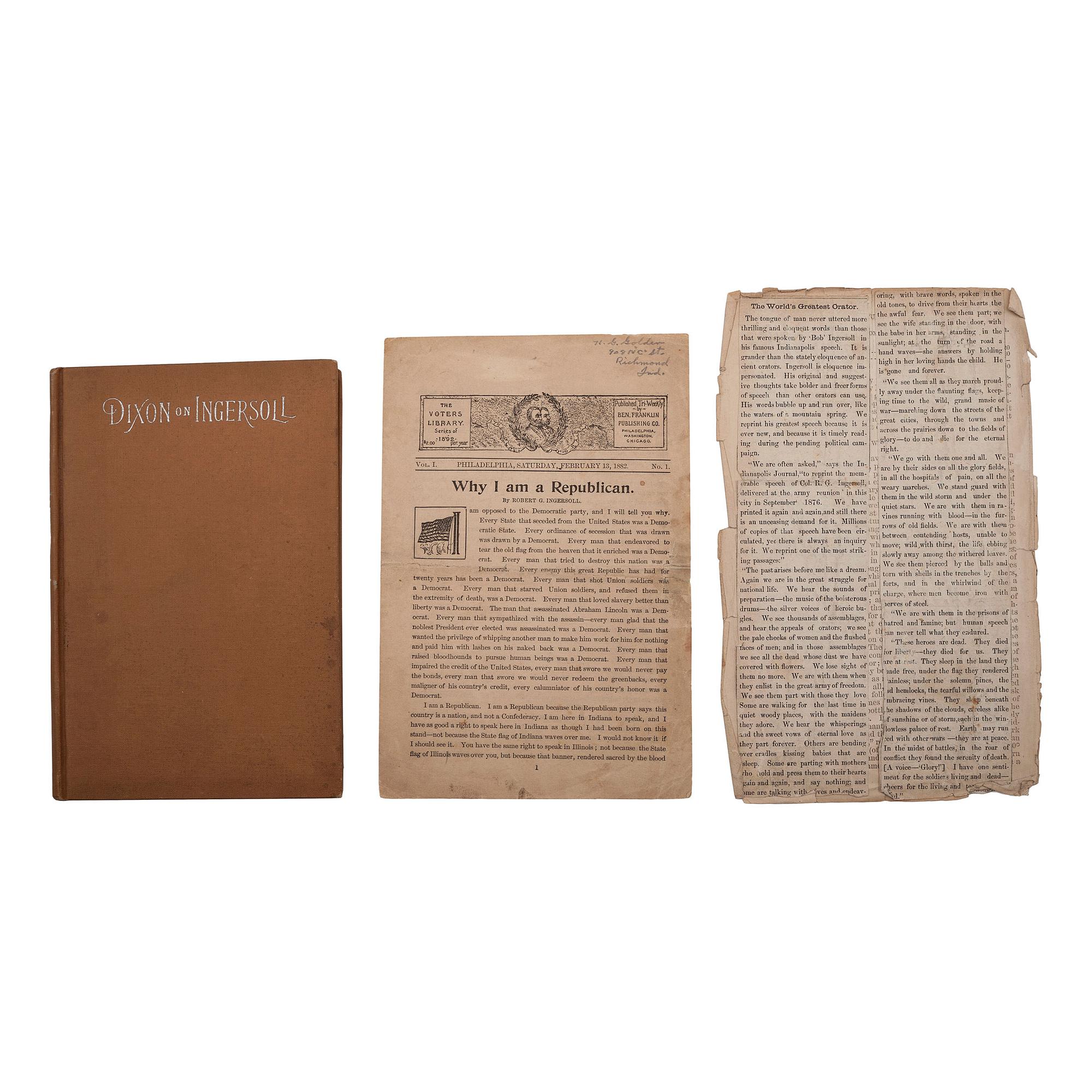 [AUTOGRAPHS & MANUSCRIPTS] -- [POLITICS].