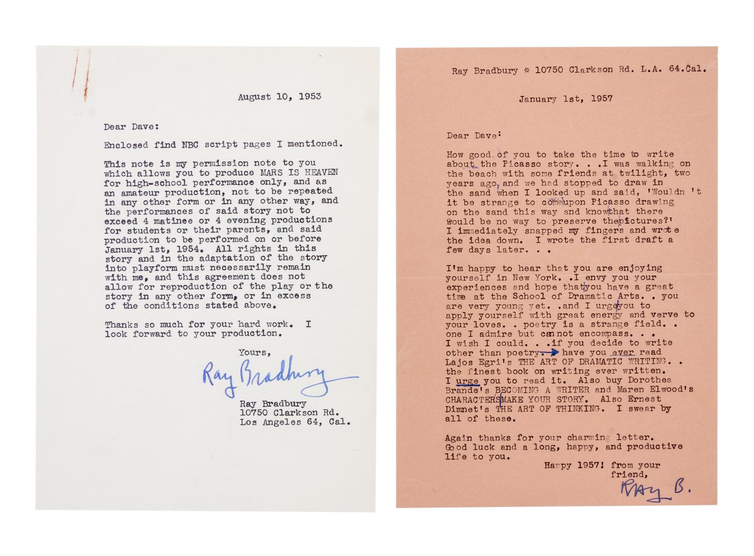 BRADBURY, RAY. An archive of typed letters signed. With an illustrated cover.