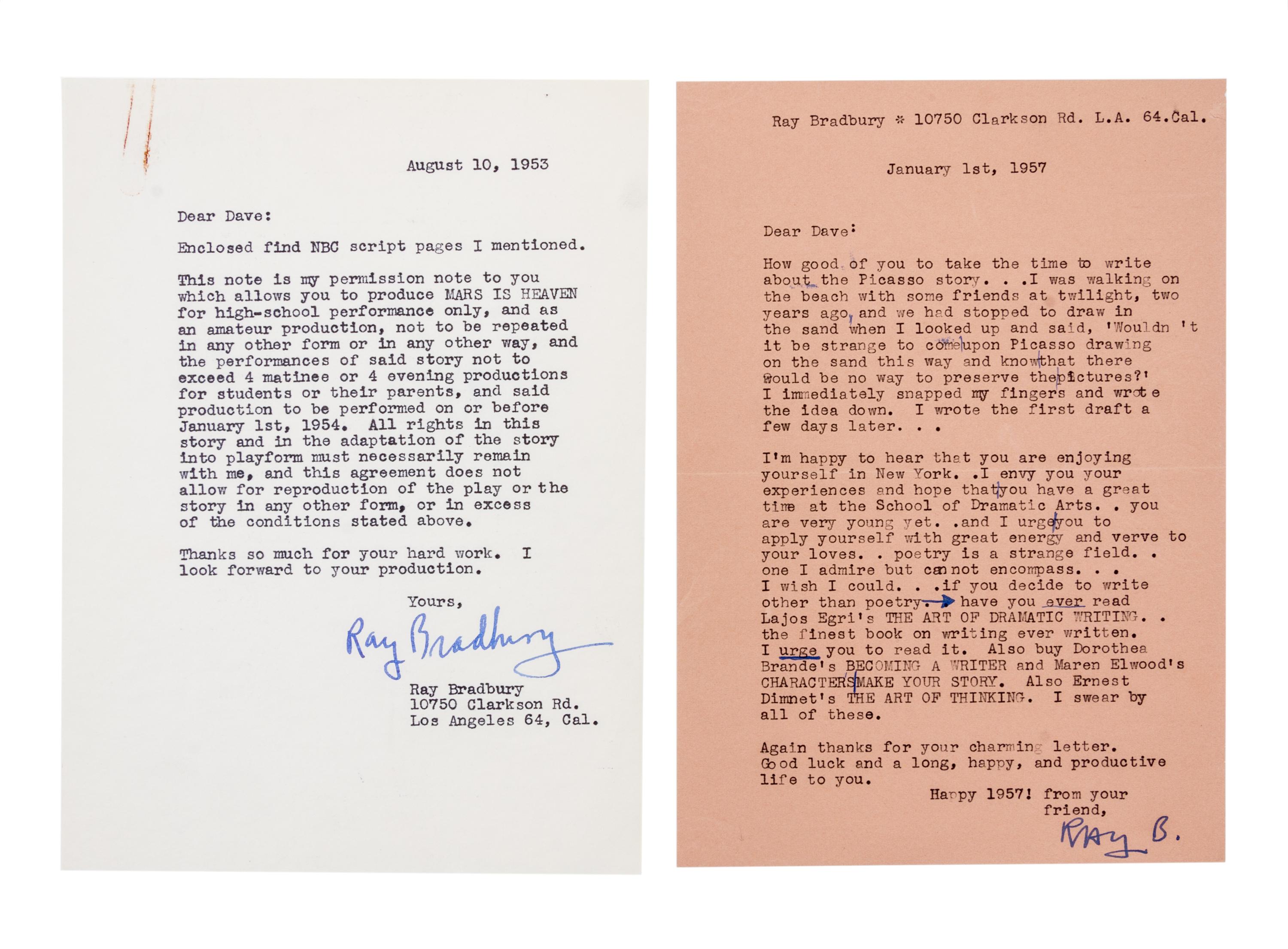 BRADBURY, RAY. An archive of typed letters signed. With an illustrated cover.