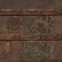 A Louis Vuitton Rayée Canvas Steamer Trunk Circa 1880
