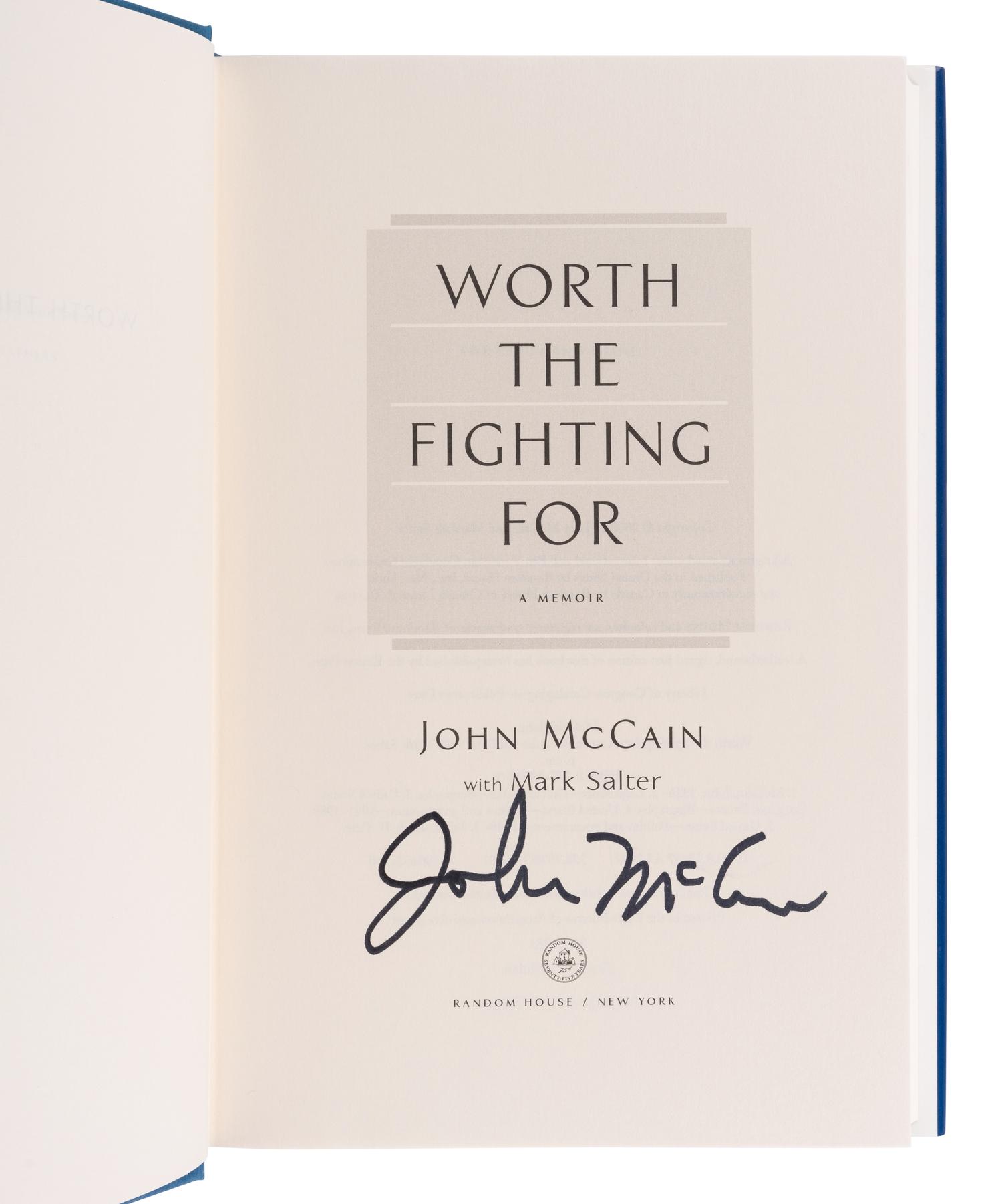 McCAIN, John (1936-2018). A group of 3 signed works, comprising: