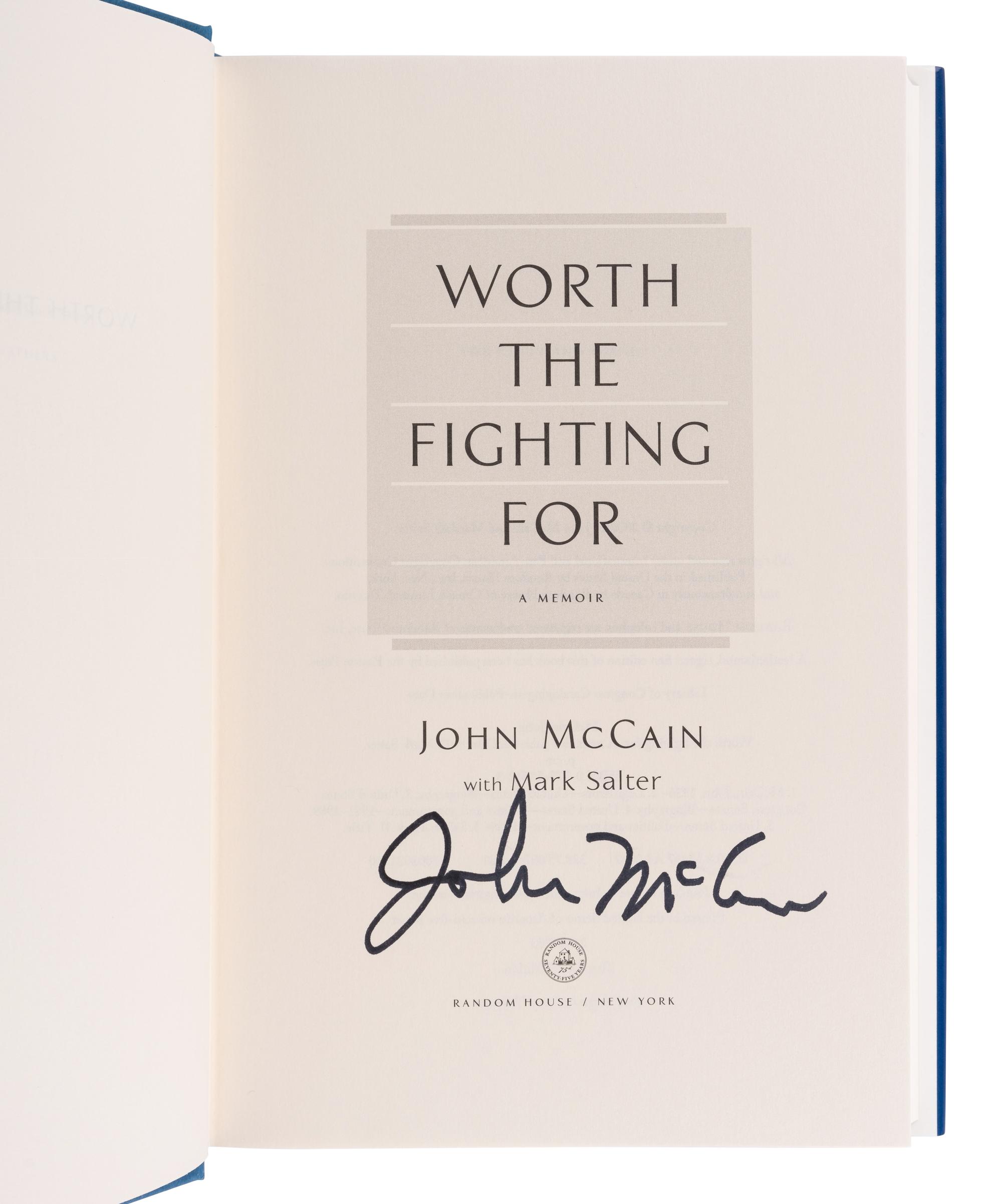 McCAIN, John (1936-2018). A group of 3 signed works, comprising: