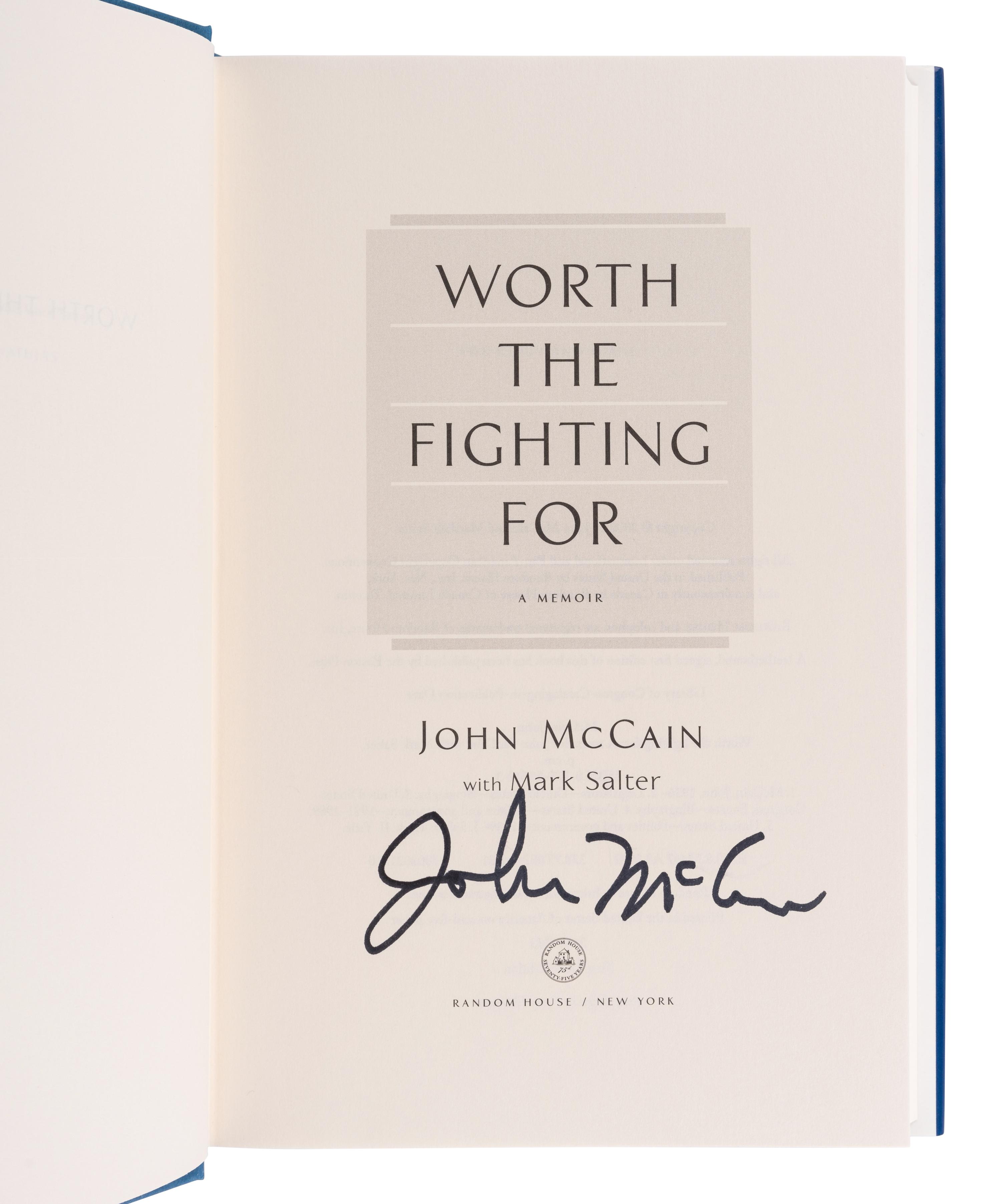 McCAIN, John (1936-2018). A group of 3 signed works, comprising: