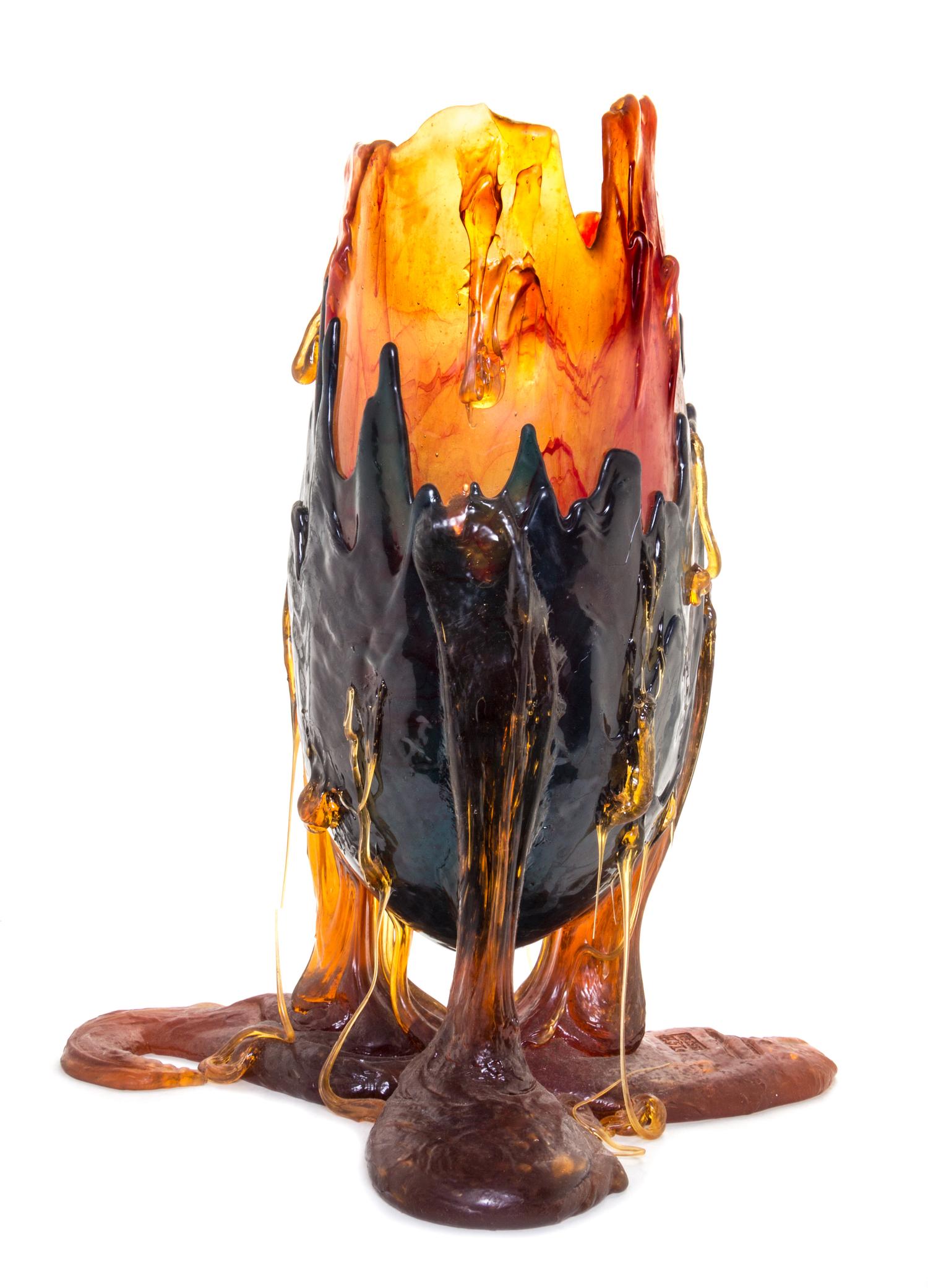 A Large Sculpted Resin Vase Height 26 inches. — GAETANO PESCE (ITALIAN, b. 1939)