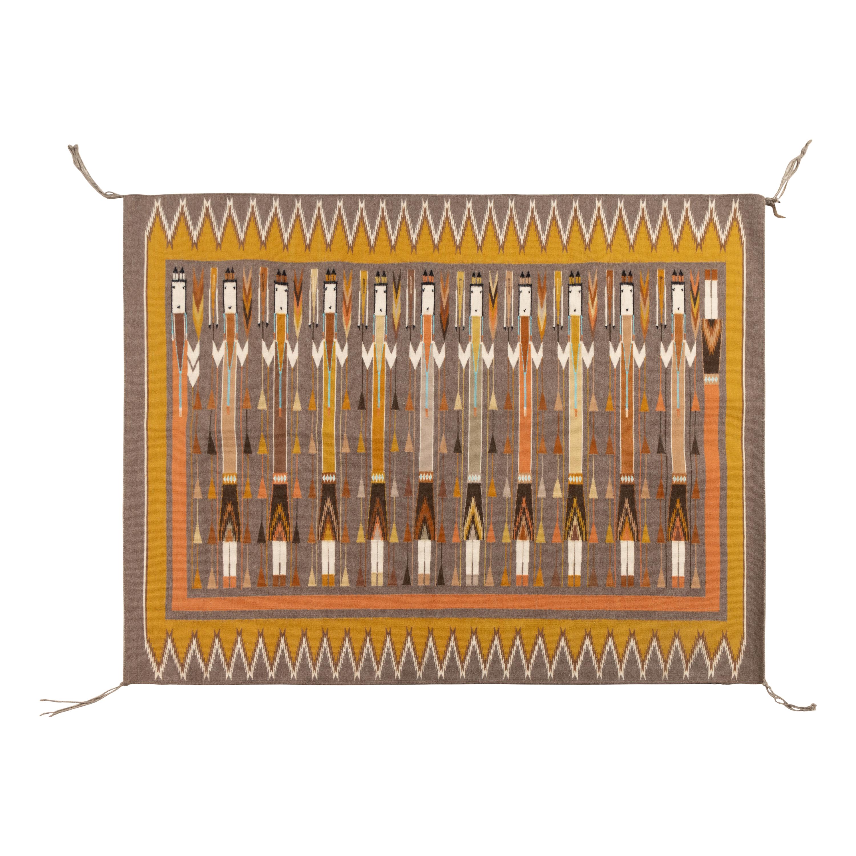 Etta Peacock, Master Weaver (Diné, 20th century) — Navajo Yei Weaving [Rug]