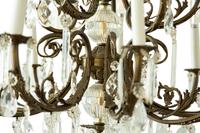 A Continental Gilt Bronze and Glass Twelve-Light Two-Tier Chandelier