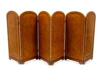 A Pair of Leather Folding Screens